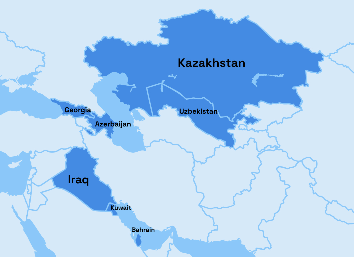 Highlighted map of Tradestone operations